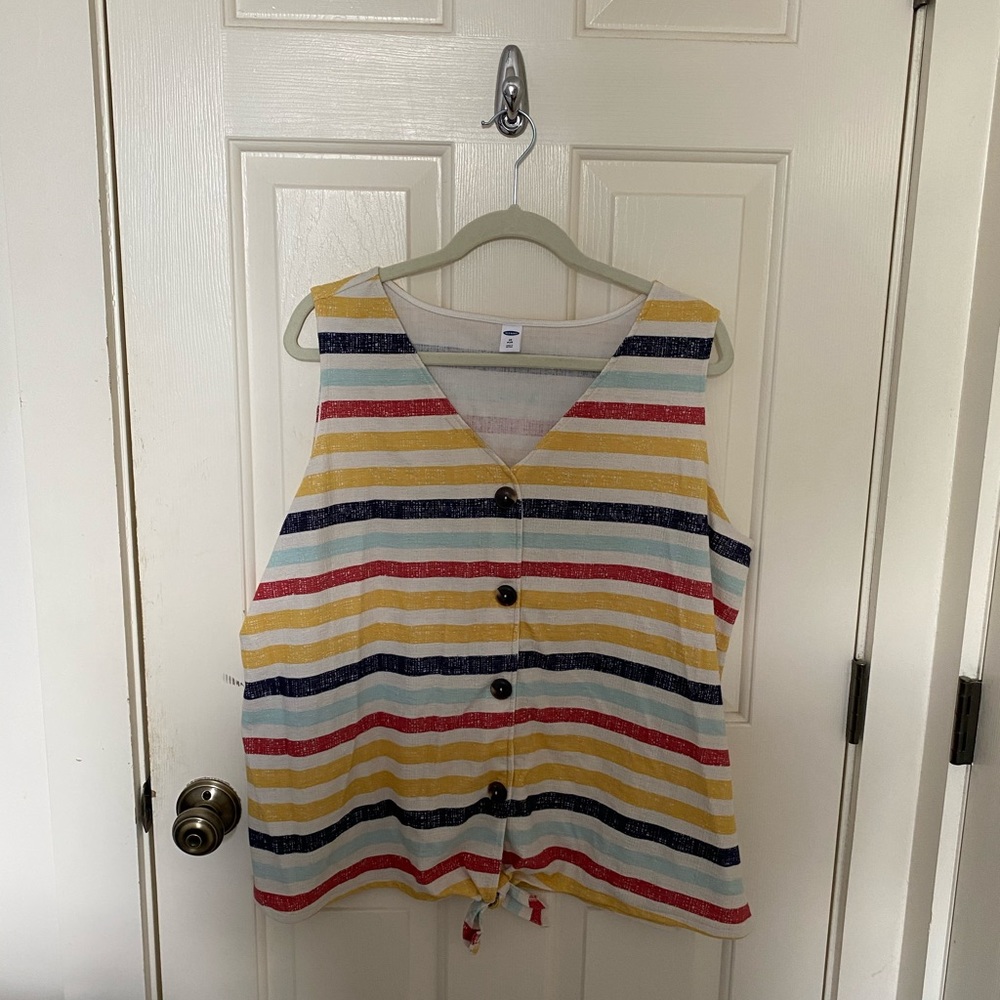 Old Navy Front Tie Striped Tank